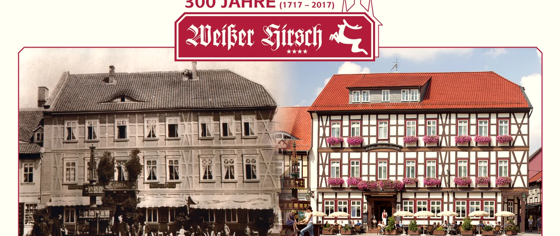 Historische und heutige Ansicht des Hauses am Marktplatz